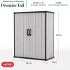 Keter Premier Tall tuinhuis 29209552 – beige/bruin hars opslaghuis, 1700L, dubbelwandig, afsluitbaar