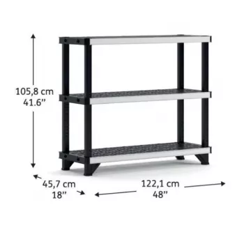 KETER 3-laags rek Fused 122,1x45,7x105,8cm zwart