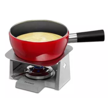 Trisa Swiss Cross Stone kaasfondue-set 2,5L, 6 vorken, steengoed pan met rechaud en brander (7579.75)