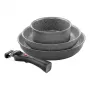 BALLARINI Torre set van 3 pannen Ø24cm, Ø28cm en sauspan Ø16cm + 3 afneembare grepen