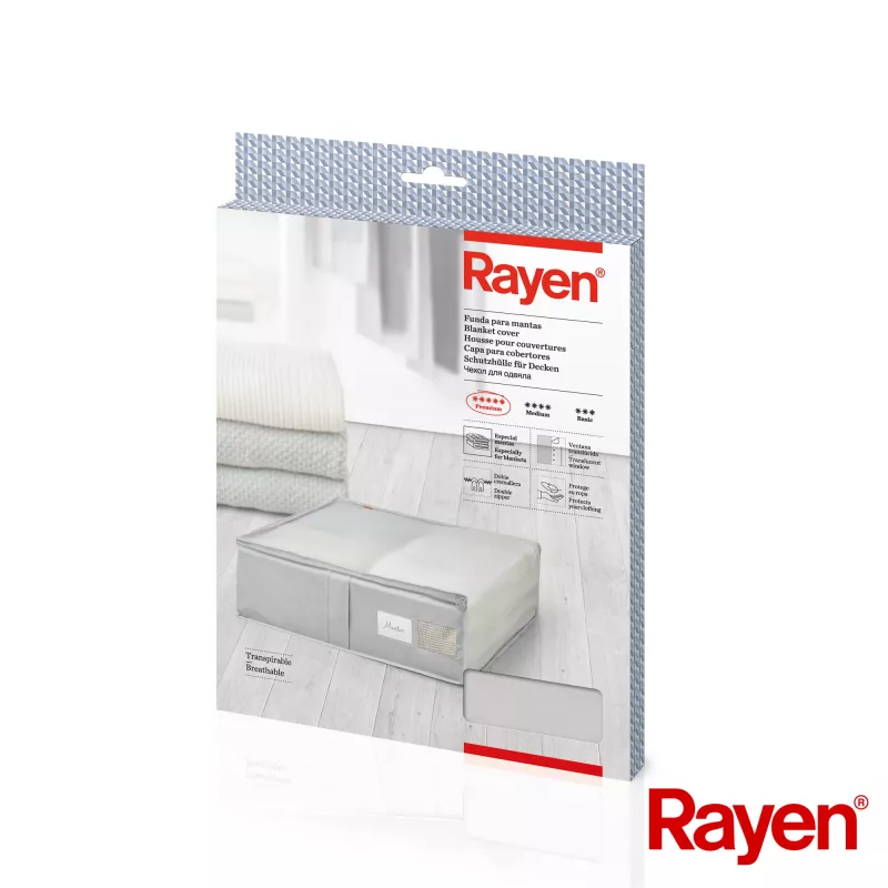 RAYEN Premium grijze dekenbox 65x55x20cm