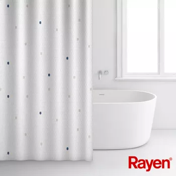 RAYEN Douchegordijn 180x200cm wit, polyester