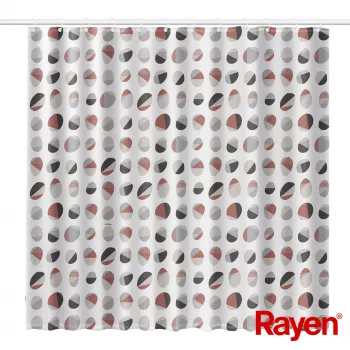 RAYEN Douchegordijn 180x200cm wit/geribbeld, PEVA