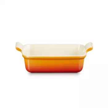LE CREUSET Rechthoekige ovenschaal Heritage aardewerk 19x14cm / 1,1L oranje
