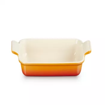 LE CREUSET Rechthoekige ovenschaal Heritage aardewerk 19x14cm / 1,1L oranje