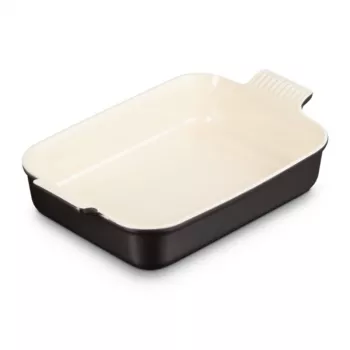 Le Creuset Rechthoekige Heritage aardewerk ovenschaal 32x24cm / 4L zwart