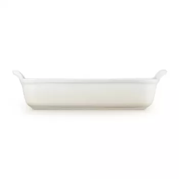 Le Creuset Rechthoekige Heritage aardewerk ovenschaal 32x24cm / 4L wit