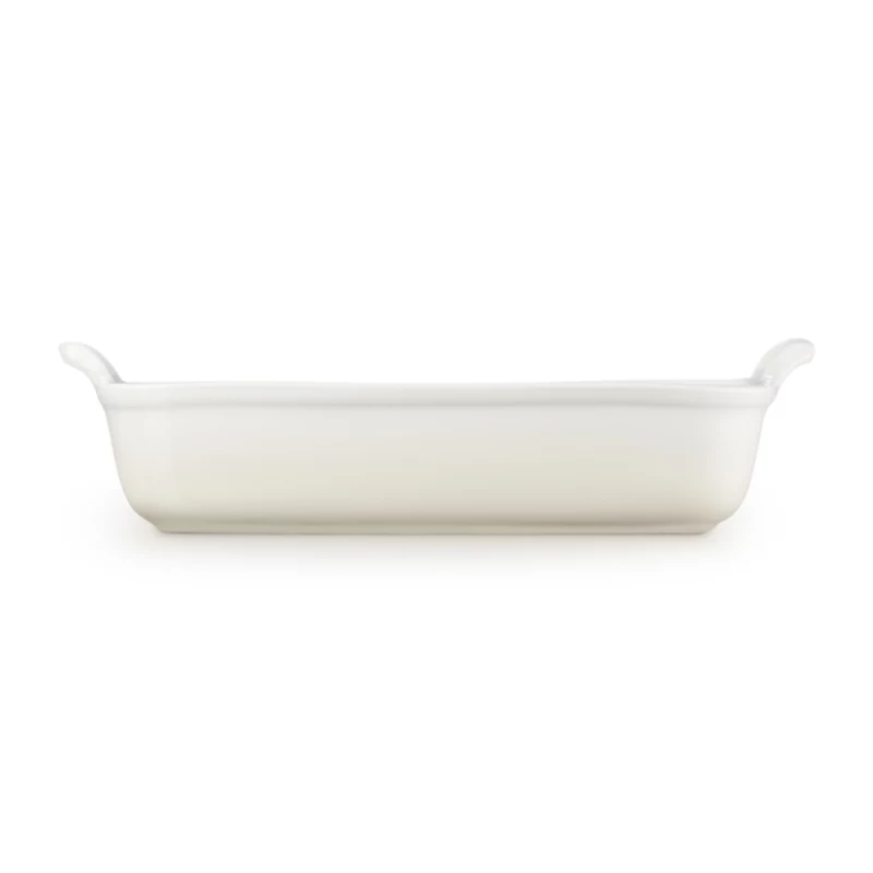 Le Creuset Rechthoekige Heritage aardewerk ovenschaal 32x24cm / 4L wit
