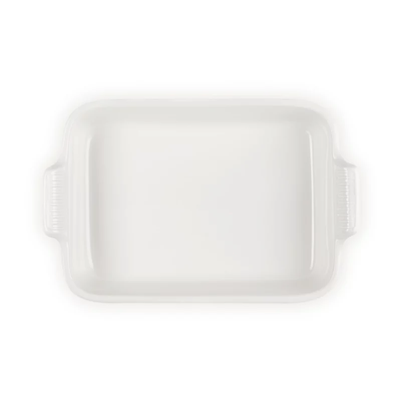 Le Creuset Rechthoekige Heritage aardewerk ovenschaal 32x24cm / 4L wit
