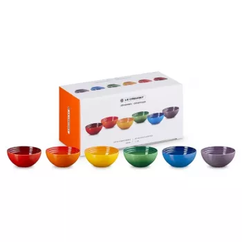LE CREUSET Set van 6 aardewerk schalen 330ml in verschillende kleuren