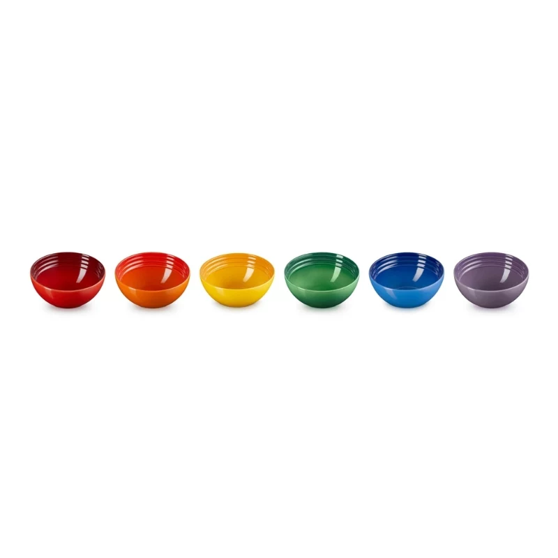 LE CREUSET Set van 6 aardewerk schalen 330ml in verschillende kleuren