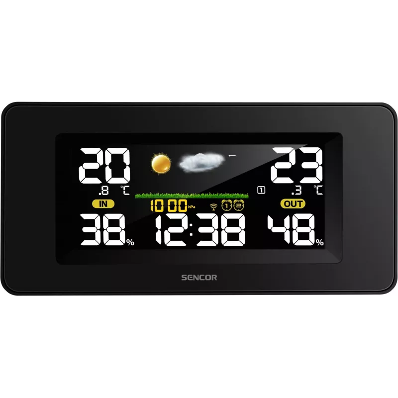 SENCOR SWS 5270 weerstation met draadloze buitensensor, kleuren-LCD, radiografische klok