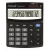 REBELL RE-SDC412 BX half-desktop zakrekenmachine, 12-cijferig lcd, dual power, zwart