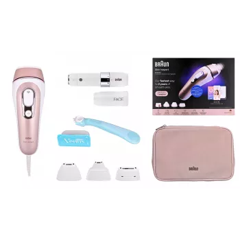 Braun Skin i-expert Pro 7 PL7432 IPL-ontharingsapparaat, 400.000 flitsen, wit/roze