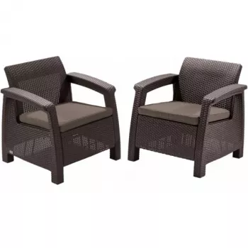 KETER tuinstoelen Corfu duo set bruin