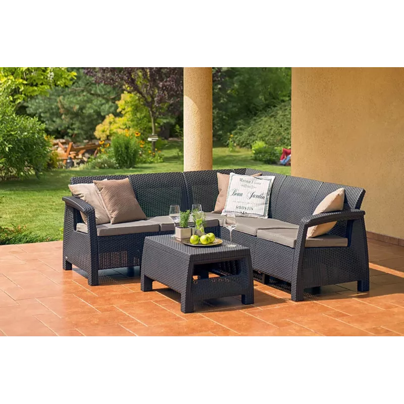 KETER tuinmeubelset Corfu Relax set bruin