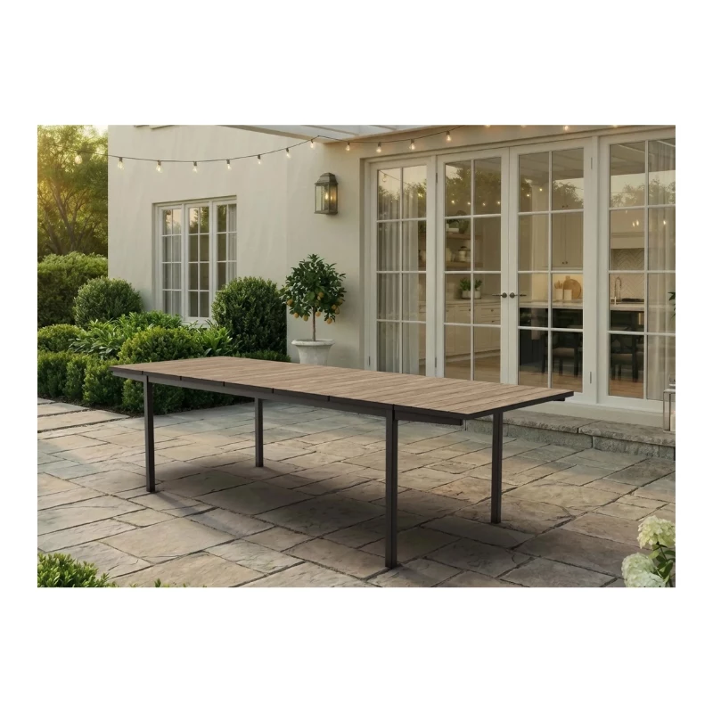 KETER tuintafel uitschuifbaar Deco Porto Nova uitschuifbaar 200-280 essenhoutlook/zwart