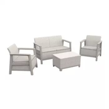 KETER tuinmeubelset Scandi Linea 2-zits set kiezelgrijs/lichtbeige