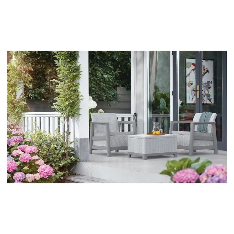 KETER tuinmeubelset Scandi Linea balkonset lichtgrijs/donkerstaalgrijs