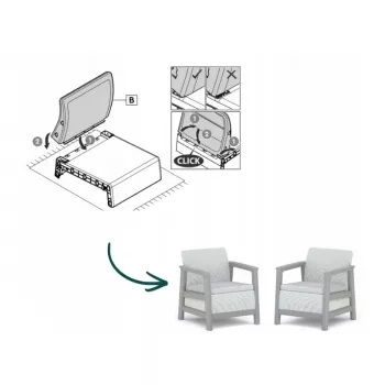 KETER tuinstoelen 2 stuks Scandi Linea lichtgrijs/donkerstaalgrijs