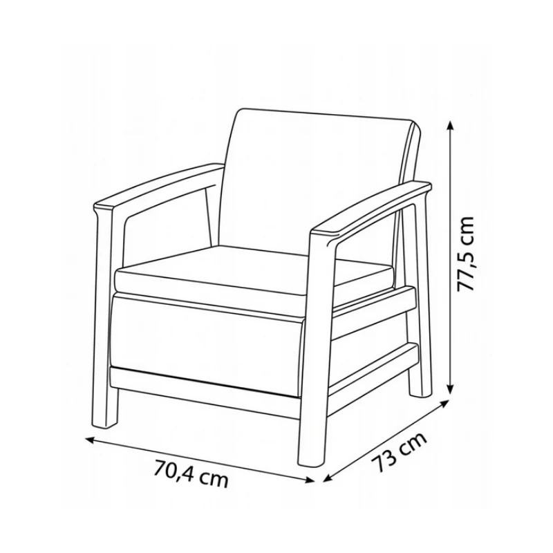 KETER tuinstoelen 2 stuks Scandi Linea lichtgrijs/donkerstaalgrijs