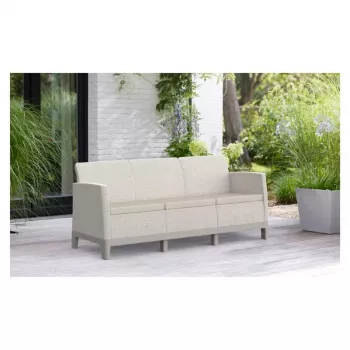 KETER tuinbank tweezits Scandi Form 3-zits bank kiezelgrijs/lichtbeige