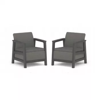 KETER tuinstoelen 2 stuks Scandi Linea grijs
