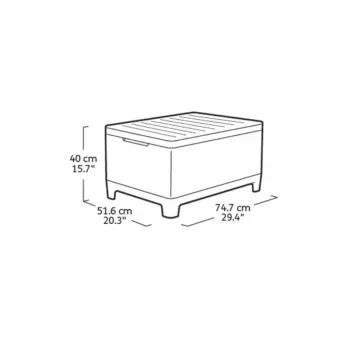 KETER tuintafel/opbergbox Scandi Storage Table grijs