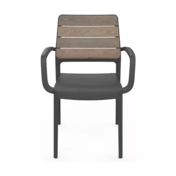 KETER tuinstoel Deco Porto fauteuil walnoot/grijs