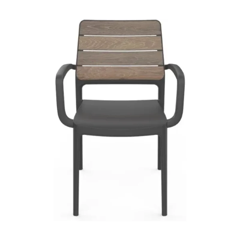 KETER tuinstoel Deco Porto fauteuil walnoot/grijs