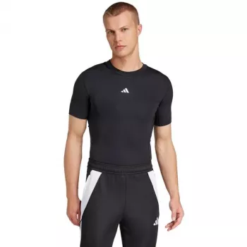 Heren adidas Techfit kortarm-T-shirt zwart JP4674 2XL
