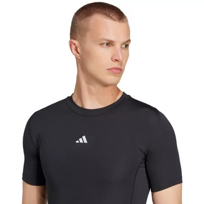 Heren adidas Techfit kortarm-T-shirt zwart JP4674 2XL