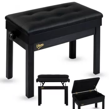 V-TONE PB2 BK pianobank voor keyboard, zwart, kunstleer