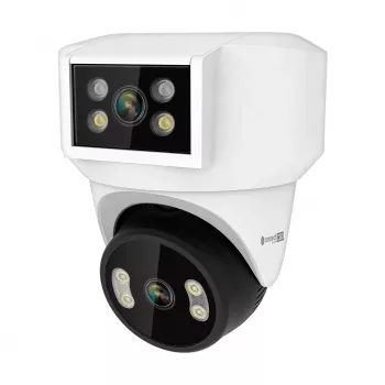 KRUGER & MATZ wifi-camera Kruger&Matz Connect C180 2x objectief PTZ 360° 2K Tuya Smart Life kleur bij nacht audio AI