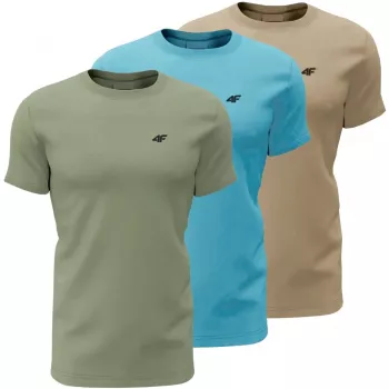 Heren T-shirt 4F M4481 3-pack groen, blauw, beige 4FWSS26TTSHM4481 90S 2XL