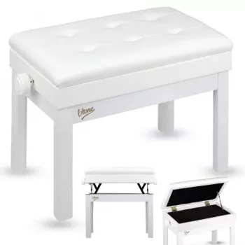 V-TONE PB2 WH pianokruk voor keyboard, wit, kunstleer