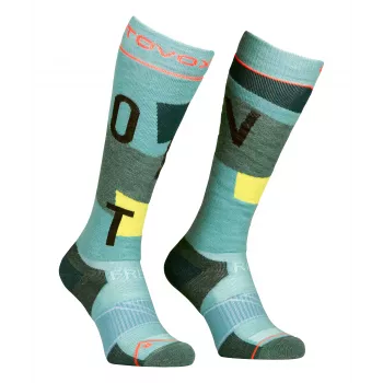 Ortovox Freeride Long Socks Cozy Dames Skisokken - ice waterfall