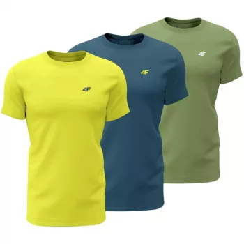 4F M4217 heren T-shirt 3-pack geel, blauw, groen 4FWSS26TTSHM4217 90S M