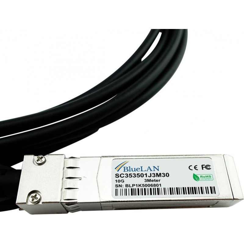 BLUELAN BlueOptics 10GBASE-CR SFP+ Direct Attach koperkabel 1m Industrial SC353501J1M30IN