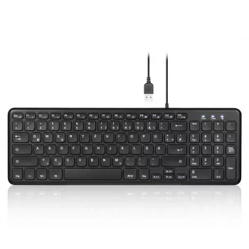 Perixx PERIBOARD-213 DE B bedrade USB-toetsenbord, Duitse layout (QWERTZ), schakelaars, zwart