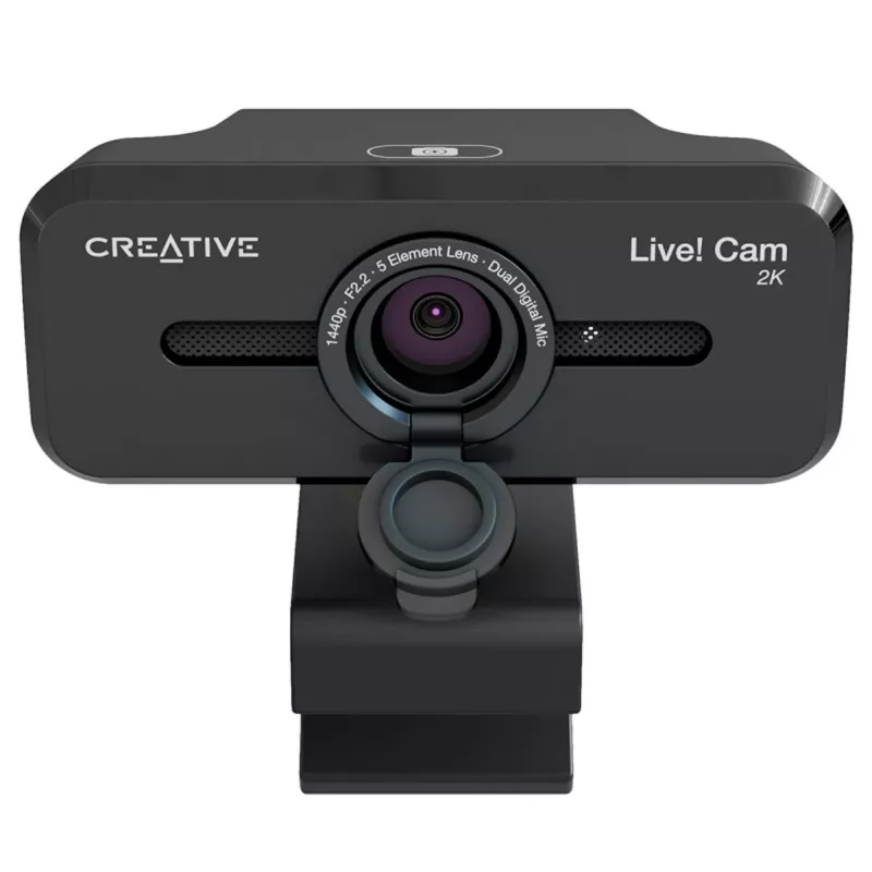 Creative Live! Cam Sync V3 2K QHD webcam met dubbele microfoons en privacysluiting, zwart