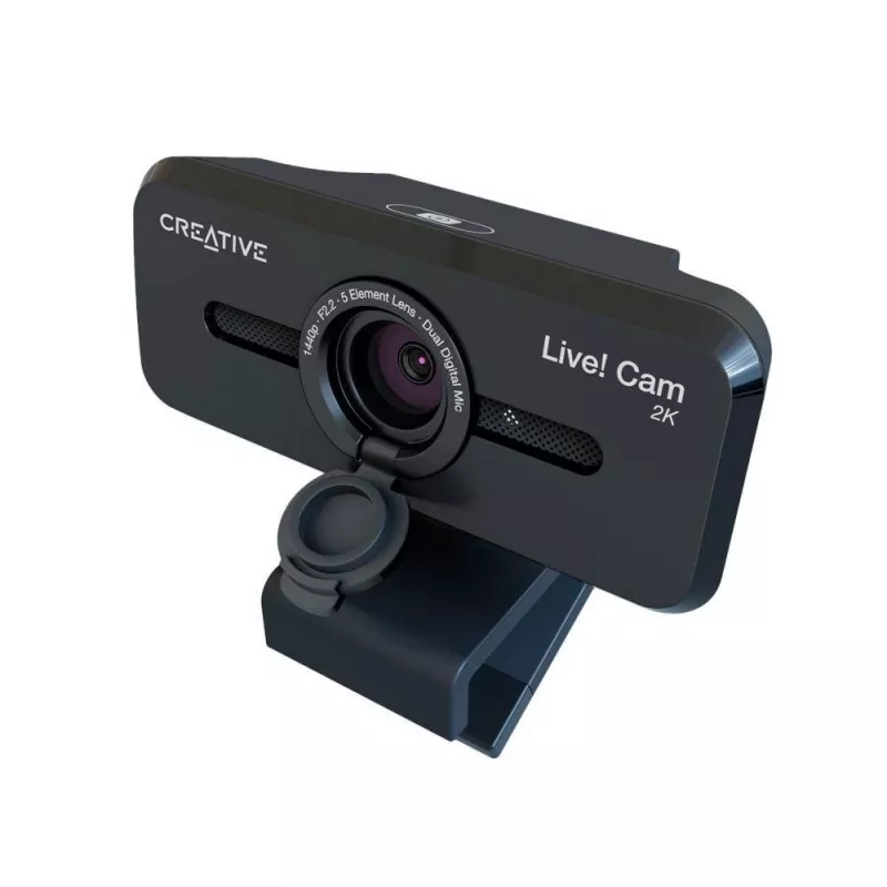 Creative Live! Cam Sync V3 2K QHD webcam met dubbele microfoons en privacysluiting, zwart