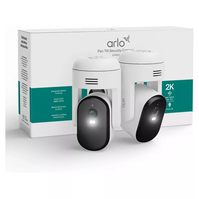 Arlo Essential 3 2K PTZ beveiligingscamera (2-pack, wit)