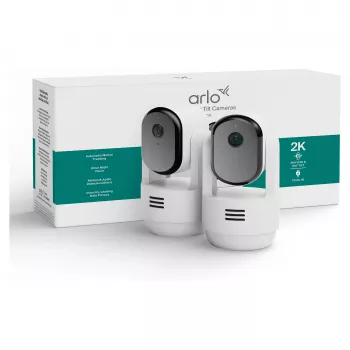 Arlo Essential 3 2K pan-tilt-zoom binnenbewakingscamera (2-pack, wit)