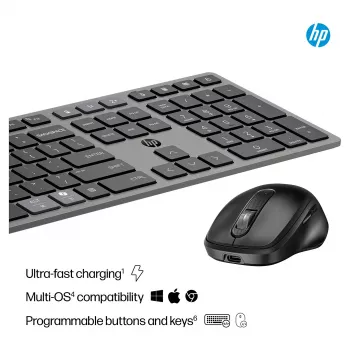 HP 720 Multi-Device draadloze toetsenbord- en muiscombinatie - Twilight Black 9T5A9AA#ABD