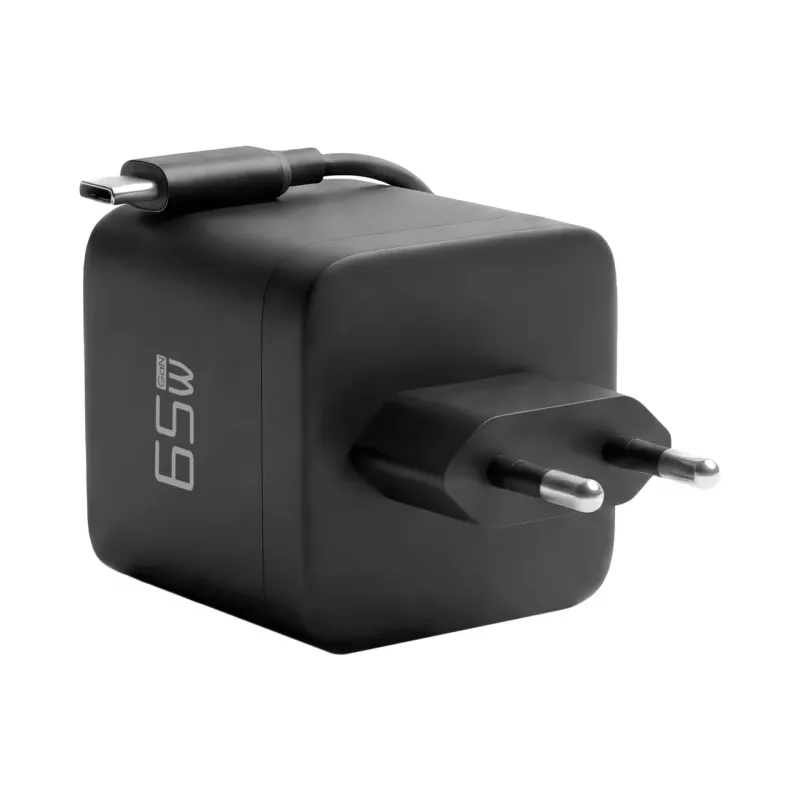 EFB Elektronik G652CE 65W GaN USB-C PD 3.0 wandlader met intrekbare kabel, zwart