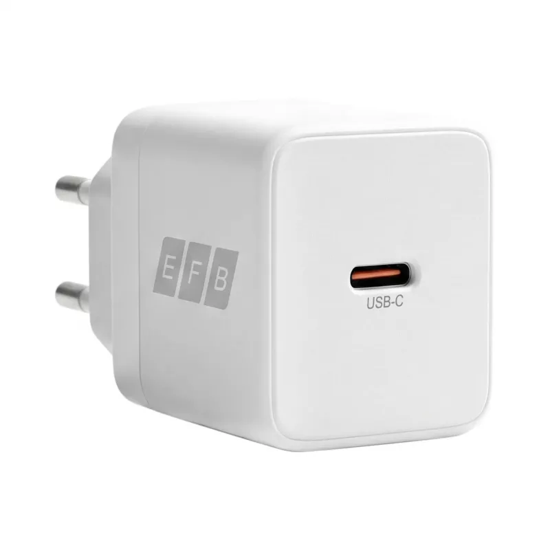EFB Elektronik G301CE 30W USB-C GaN oplader-set met 2m USB-C kabel, wit