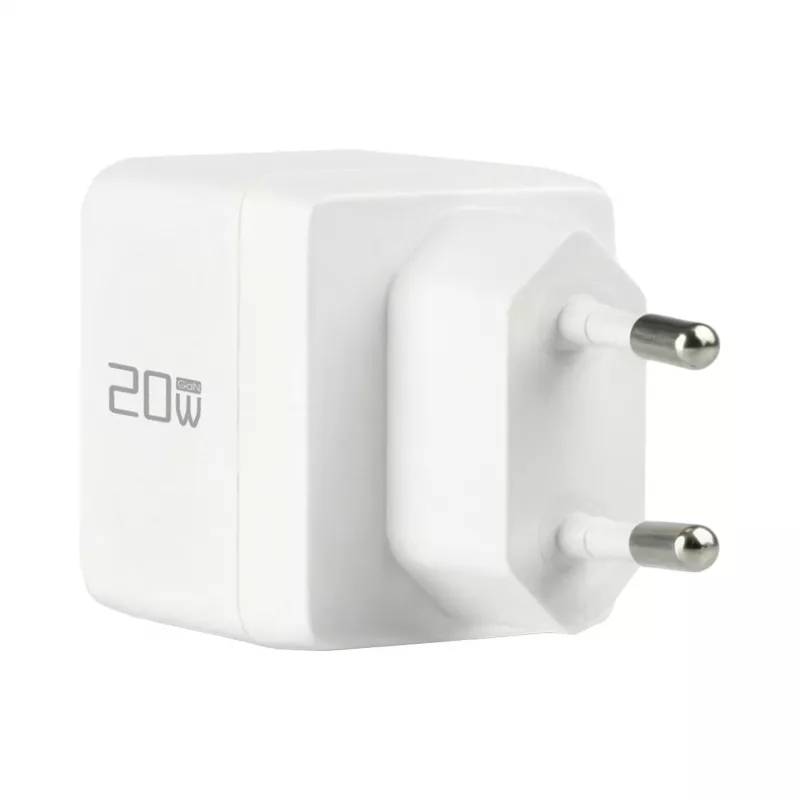 EFB Elektronik G201A1CE 20W GaN USB-C PD3.0 + USB-A QC3.0 wandoplader-set met 2m USB-C kabel, wit