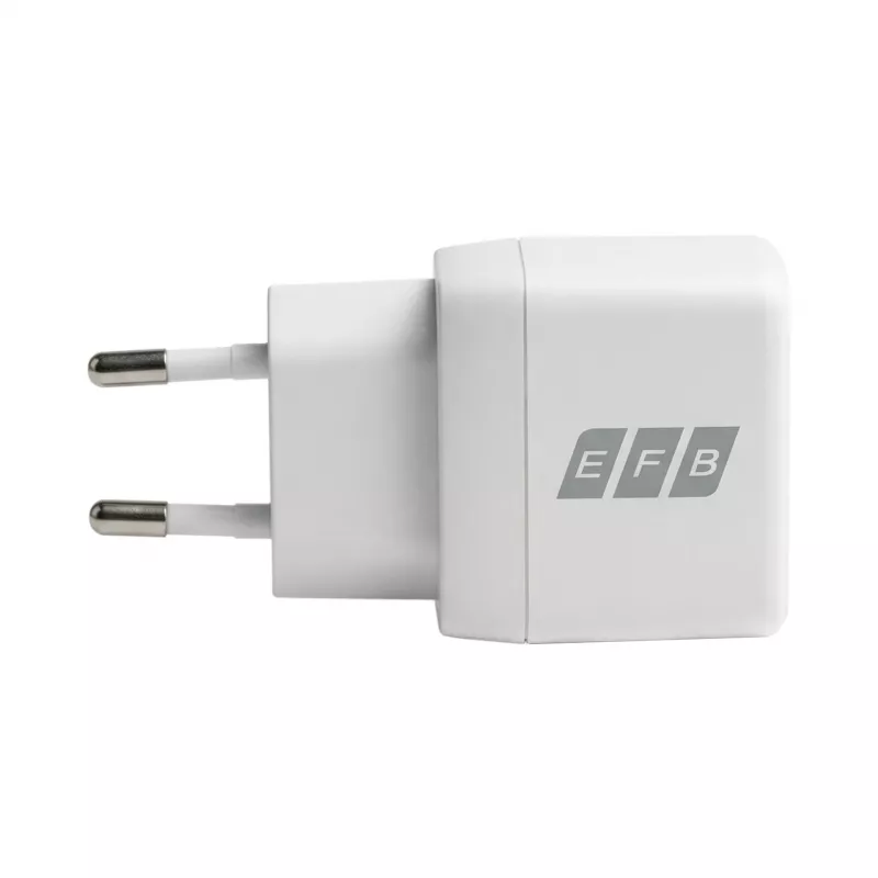 EFB Elektronik G301A1CE 30W GaN USB-C PD3.0 + USB-A QC3.0 wandoplader-set met 2m USB-C-kabel, wit