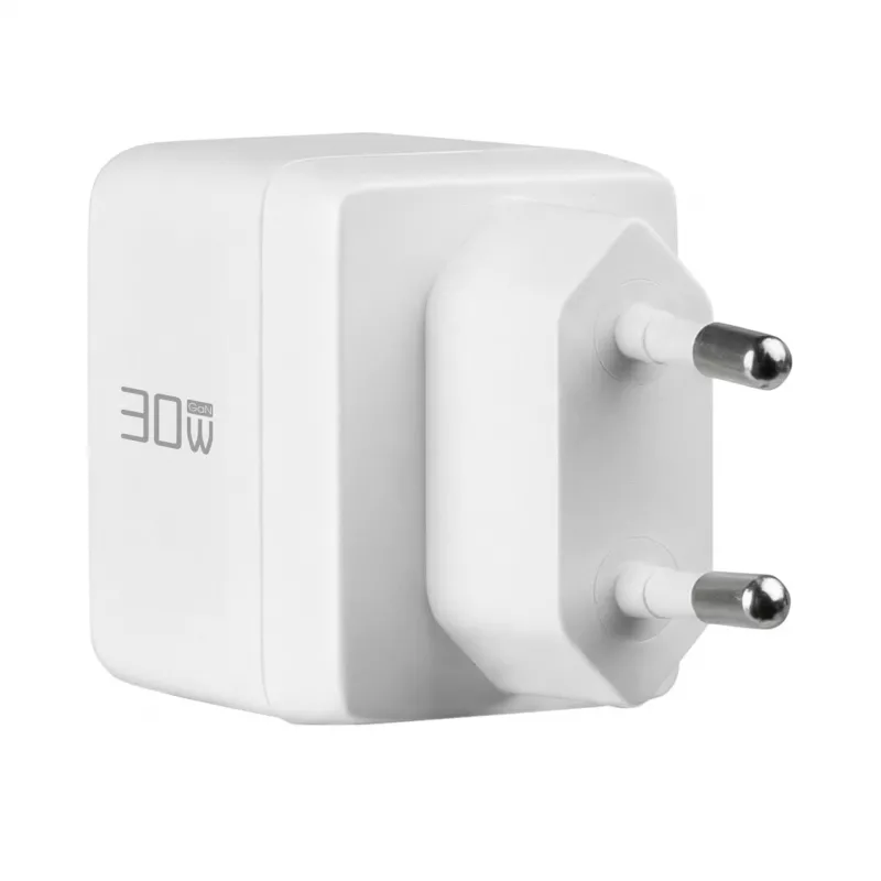 EFB Elektronik G301A1CE 30W GaN USB-C PD3.0 + USB-A QC3.0 wandoplader-set met 2m USB-C-kabel, wit